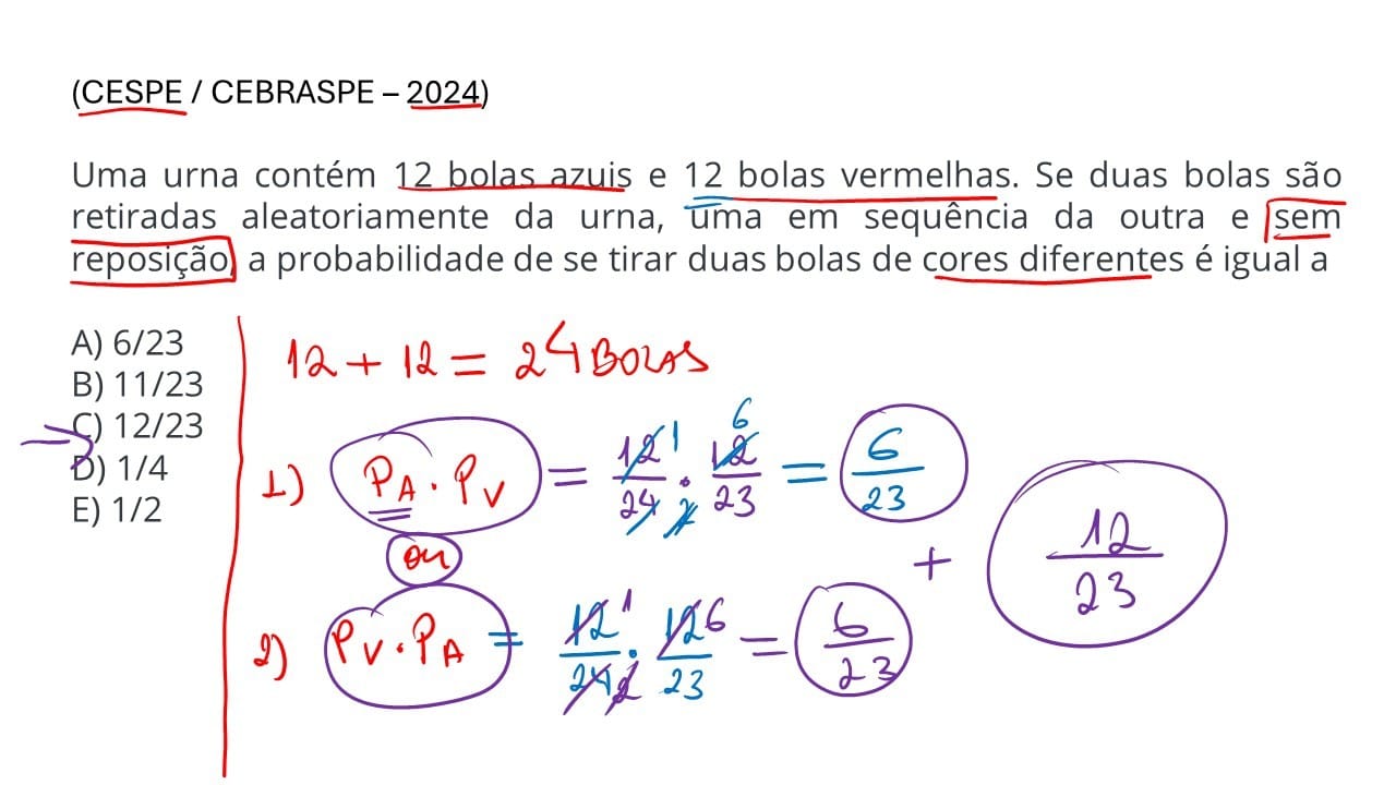 Probabilidade para concursos PDF, Questões de probabilidade para concursos resolvidas, Questões de concurso probabilidade com Gabarito PDF, Questões de Probabilidade concurso CESGRANRIO, Questões de probabilidade PDF, 100 questões de probabilidade pdf, Questões de probabilidade ENEM, Questões de probabilidade resolvidas