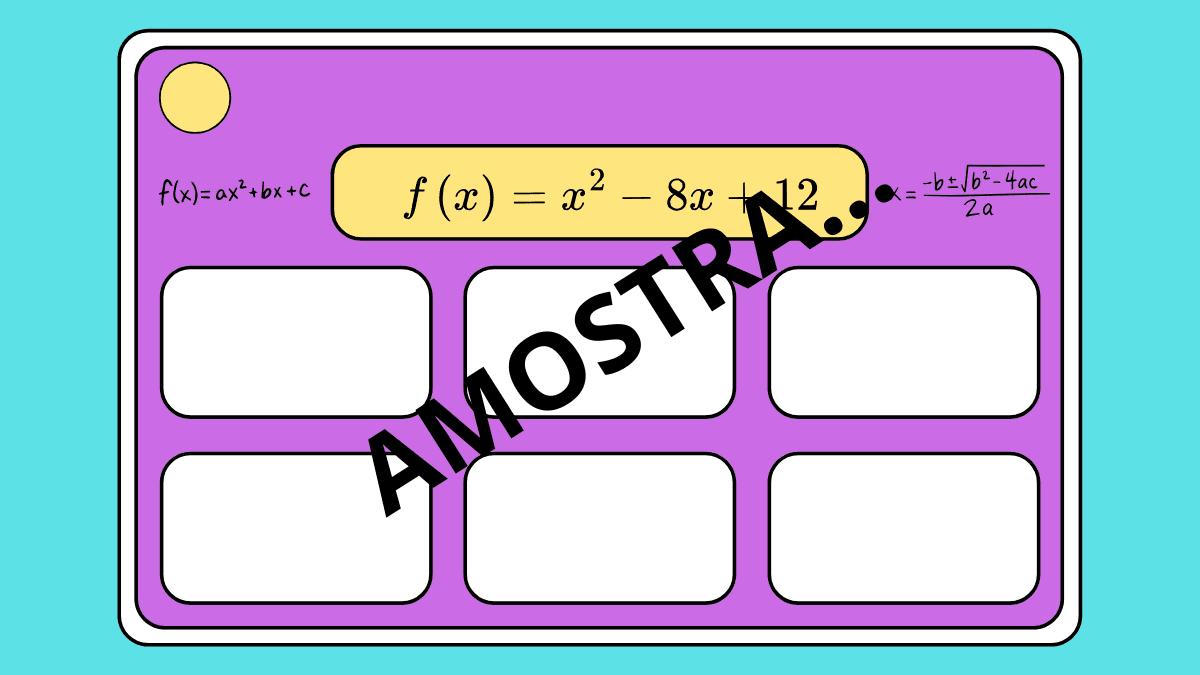 Jogos COM função do 2o grau Dominó de equações do 2o grau para imprimir Bingo das equações do 2o grau