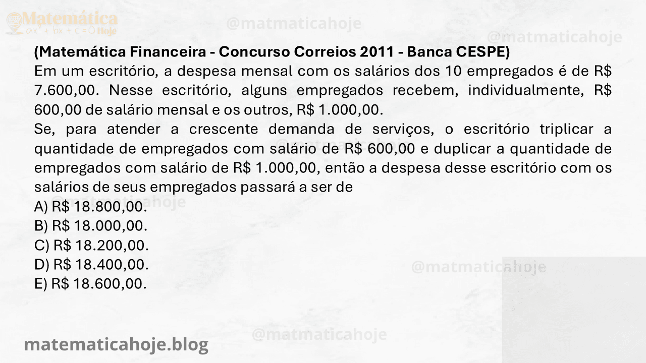 Prova Carteiro - Correios 2011 PDF Resultado do concurso dos Correios 2011 Último edital do concurso Correios Questões de matemática Correios PDF