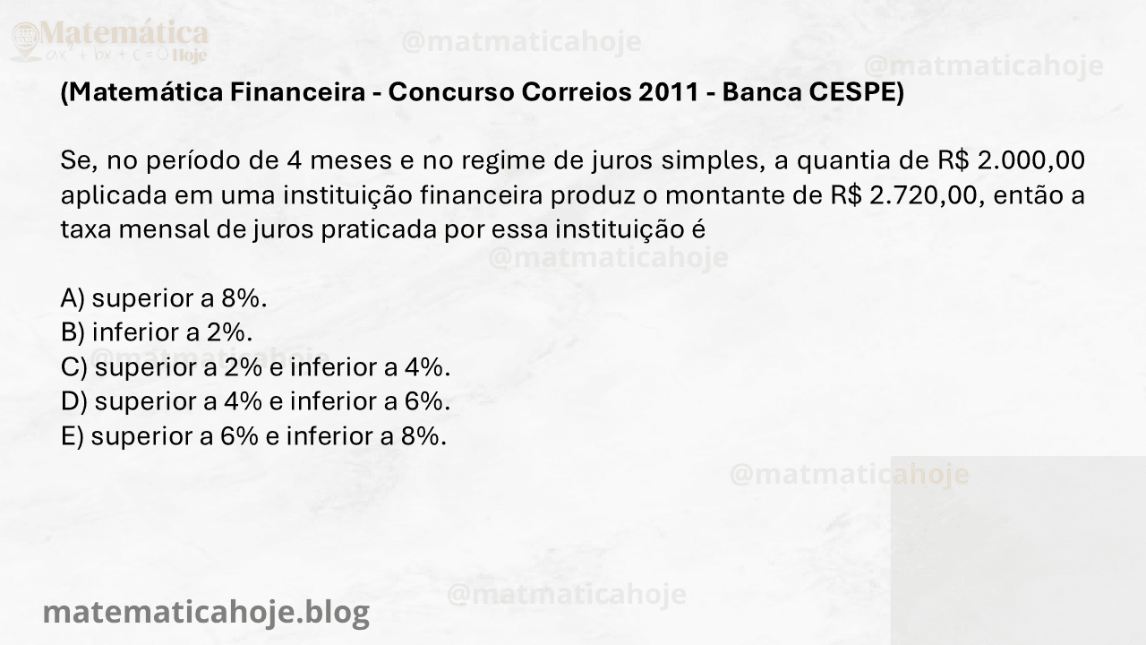 O que cai na matéria matemática financeira? O que mais cai em matemática financeira? O que eu preciso saber sobre matemática financeira? O que ensinar em matemática financeira?