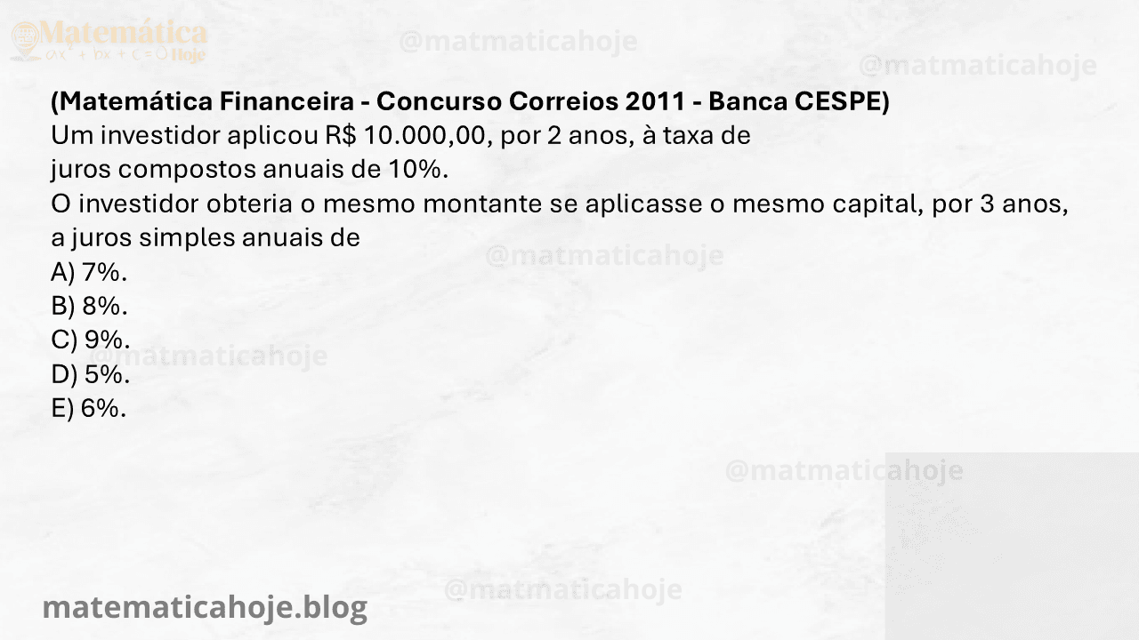 Matemática Financeira para concurso PDF Questões Matemática Financeira PDF Matemática Financeira para concurso nível médio Questões Matemática Financeira CESGRANRIO pdf