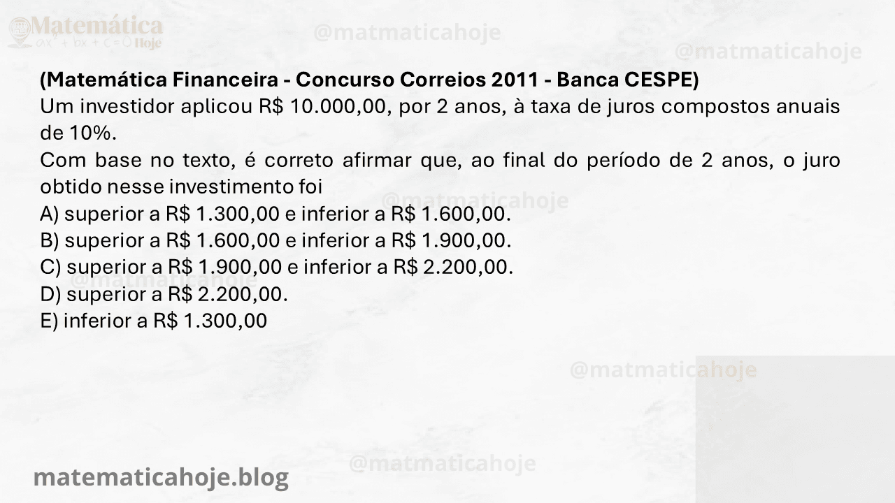 Matemática Financeira para concurso PDF Questões Matemática Financeira PDF Matemática Financeira para concurso nível médio Questões Matemática Financeira CESGRANRIO pdf