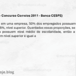 Porcentagem em concursos CESPE, regra de três simples Correios, problemas de proporção banca CESPE, cálculo de porcentagem em concursos públicos,