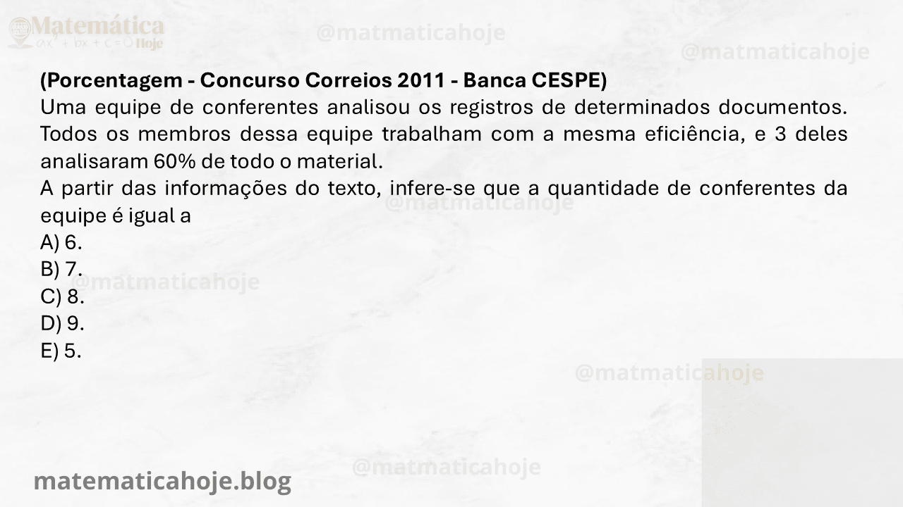 Porcentagem para concurso PDF Questões porcentagem concurso Porcentagem para concurso nível médio Questões de porcentagem para concurso com gabarito