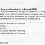 azão e proporção CESPE, cálculo de produtividade Correios, tempo por cliente concursos, regra de três simples CESPE, conversão de unidades de tempo Correios,