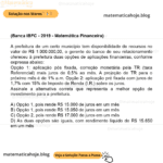 (Banca IBFC - 2019 - Matemática Financeira) A prefeitura de um certo município tem disponibilidade de recursos no valor de R$ 1.000.000,00, o gerente do banco de seu relacionamento ofereceu à prefeitura duas opções de aplicações financeiras, conforme expressa abaixo: Opção 1: aplicação pós fixada, correção monetária pela TR (taxa Referencial) mais juros de 0,5% ao mês. A projeção de TR para o próximo mês é de 1% a.m. Opção 2: aplicação pré fixada com juros de 1,7% com 15% de Imposto de Renda (I.R.) sobre os juros. Assinale a alternativa correta que representa a melhor opção de investimento para a prefeitura. A) Opção 1, pois rende R$ 15.000 de juros em um mês B) Opção 1, pois rende R$ 15.050 de juros em um mês C) Opção 2, pois rende R$ 17.000 de juros em um mês D) As duas opções são iguais, com rendimento líquido de R$ 15.650 em um mês