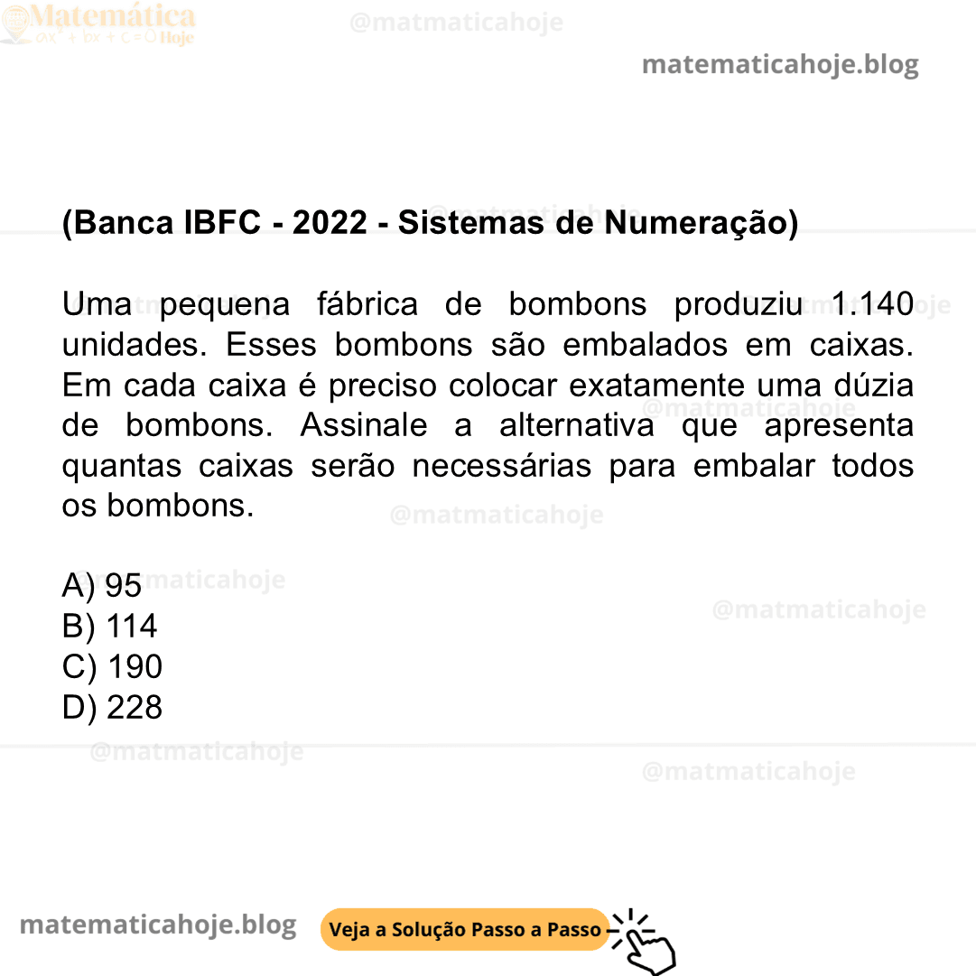 Matemática Banca IBFC: Aritmética e Problemas – Questão Comentada