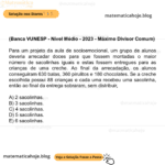 (Banca VUNESP - Nível Médio - 2023 - Máximo Divisor Comum) Para um projeto da aula de socioemocional, um grupo de alunos deveria arrecadar doces para que fossem montadas o maior número de sacolinhas iguais e estas fossem entregues para as crianças de uma creche. Ao final da arrecadação, os alunos conseguiram 630 balas, 360 pirulitos e 180 chocolates. Se a creche escolhida possui 88 crianças e cada uma recebeu uma sacolinha, então ao final da entrega sobraram, sem distribuir, A) 2 sacolinhas. B) 3 sacolinhas. C) 4 sacolinhas. D) 5 sacolinhas. E) 6 sacolinhas.