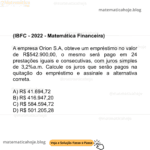 IBFC - 2022 - Matemática Financeira