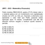 (IBFC - 2022 - Matemática Financeira) Pedro recebeu R$45.000,00, gastou 27,5% desse valor e o restante aplicou em um investimento com capitalização simples de 0,5% ao mês por. Assinale a alternativa que apresenta o valor total que Pedro possuirá nessa aplicação após 10 meses, considerando que ele não efetuará nenhum resgate e nenhum aporte durante o período. A) R$ 12.993,75  B) R$ 32.625,00 C) R$ 20.993,75 D) R$ 34.256,25
