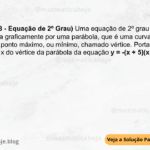 (IBFC - 2023 - Equação de 2º Grau) Uma equação de 2º grau pode ser representada graficamente por uma parábola, que é uma curva simétrica que tem um ponto máximo, ou mínimo, chamado vértice. Portanto, a coordenada x do vértice da parábola da equação y = -(x + 5)(x + 1) será: A) -3 B) -1 C) 0 D) 1 E) 3