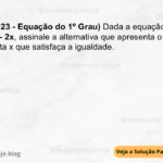 (IBFC - 2023 - Equação do 1º Grau) Dada a equação linear 3x - 2 = 5 - 2x, assinale a alternativa que apresenta o único valor da incógnita x que satisfaça a igualdade. A) 7/5 B) 3/2 C) 2/5 D) 5/7 E) 2/3