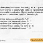 (IBFC - 2023 - Funções) Considere a função f(x) = x + 1, que relaciona cada valor de x com um valor de y. Essa função pode ser representada graficamente em um plano cartesiano. Dentre as alternativas abaixo, assinale a única que descreva corretamente o gráfico dessa função: A) Uma reta vertical que passa pelo ponto (1, 0) B) Uma reta crescente que passa pelo ponto (0, 1) C) Uma reta horizontal que passa pelo ponto (0, 1) D) Uma reta decrescente que passa pelo ponto (1, 0) E) Uma reta crescente que passa pelo ponto (1, 0)