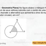 (IBFC - 2023 - Geometria Plana) Na figura abaixo o triângulo NOP é equilátero e um de seus vértices coincide com o centro de uma circunferência de raio 2 cm. Assinale a alternativa que apresenta a área da região hachurada (setor circular), em cm². A) 4π B) 2π/3 C) π/6 D) 2π/5