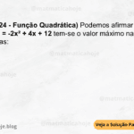 (IBFC - 2024 - Função Quadrática) Podemos afirmar que na função f(x) = -2x² + 4x + 12 tem-se o valor máximo nas coordenadas: A) (2, 16) B) (1, 10) C) (2, 20) D) (1, 14) E) (3, 18)