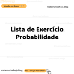 exercícios de probabilidade