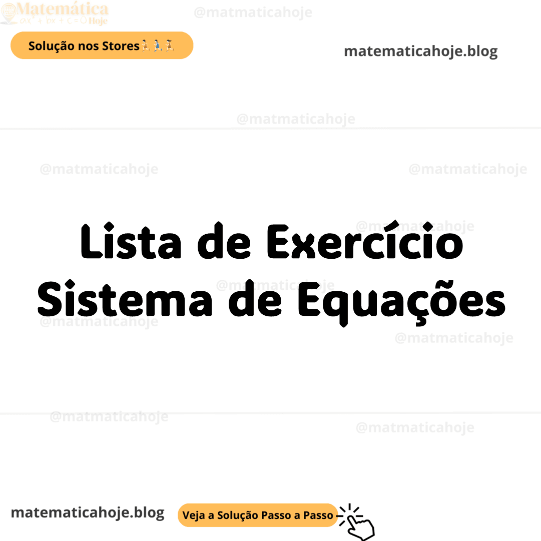 exercícios de sistema de equações