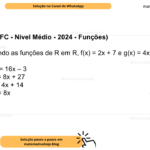 (Banca IBFC - Nível Médio - 2024 - Funções) considerando as funções de R em R, f(x) = 2x + 7 e g(x) = 4x – 1, então: A) g(g(x)) = 16x – 3 B) g(f(x)) = 8x + 27 C) f(f(x)) = 4x + 14 D) f(g(x)) = 8x