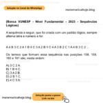 (Banca VUNESP - Nível Fundamental - 2023 - Sequências Lógicas) A sequência a seguir, que foi criada com um padrão lógico, sempre alterna letra e número e foi: A 4 B 3 C 2 A 1 B 4 C 3 A 2 B 1 C 4 A 3 B 2 C 1 A 4 B 3 C 2 ... Os termos que formam essa sequência nas posições 158, 159, 160 e 161 são, nesta ordem: A) 3 C 2 A. B) 1 B 4 C. C) 3 A 2 B. D) 2 B 1 C. E) 4 C 3 A.
