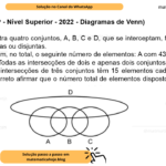 (Banca VUNESP - Nível Superior - 2022 - Diagramas de Venn) O diagrama mostra quatro conjuntos, A, B, C e D, que se interceptam, formando, ao todo, 11 regiões distintas ou disjuntas. Cada conjunto tem, no total, o seguinte número de elementos: A com 43, B com 69, C com 47 e D com 73. Todas as intersecções de dois e apenas dois conjuntos têm 12 elementos cada uma, e as intersecções de três conjuntos têm 15 elementos cada uma. Com essa distribuição, é correto afirmar que o número total de elementos dispostos nesse diagrama é igual a A) 254. B) 232. C) 186. D) 112. E) 101.