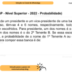 (Banca VUNESP - Nível Superior - 2022 - Probabilidade) Para a escolha de um presidente e um vice-presidente de uma banca responsável por um concurso, têm-se 4 e 6 nomes, respectivamente, todos com chances iguais de serem escolhidos. Para presidente, um dos nomes é o do 1º Tenente A e, para vice, um dos nomes é o do 2º Tenente B. Se essa escolha ocorrerá por sorteio simples, a probabilidade de o nome do 1º Tenente A ou do 2º Tenente B ser escolhido para compor essa banca é de: A) 7/24 B) 1/3 C) 3/8 D) 5/12