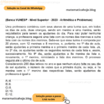 (Banca VUNESP - Nível Superior - 2023 - Aritmética e Problemas) Uma professora combinou com seus alunos de uma turma que, em todos os dias de aula, duas crianças, sendo um menino e uma menina, serão requisitados para serem os ajudantes do dia. Para não pular nenhuma criança, a professora seguirá uma lista com os nomes das meninas e outra lista com os nomes dos meninos. Sabe-se que essa turma é composta por 20 alunos, com 12 meninas e 8 meninos, e, portanto, no 1º dia de aula, serão ajudantes a primeira menina e o primeiro menino de cada lista. Já, no 2º dia, os ajudantes serão os segundos nomes de cada lista e, assim, sucessivamente. No 9º dia, serão ajudantes a 9a menina da lista e, novamente, o 1º menino, reiniciando a lista dos meninos. O processo seguirá até o último dia de aula. Considerando 200 dias letivos no ano e que nenhum aluno falte no seu dia de ser ajudante, o número de vezes que a primeira dupla, ou seja, a 1a menina com o 1° menino das respectivas listas, serão ajudantes da professora é igual a A) 4. B) 6. C) 8. D) 10. E) 12.