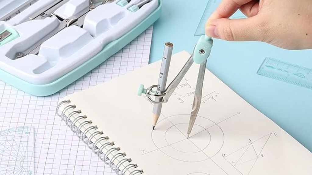 Conjunto de geometria Mr. Pen Kit de geometria 13 peças Bússolas e ferramentas geométricas Kit de desenho técnico Instrumentos de precisão para estudantes Ferramentas de geometria para profissionais Material escolar de alta qualidade Caixa de armazenamento inquebrável Kit de medição e desenho geométrico Ferramentas para projetos artísticos e matemáticos