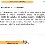 (IBFC - 2019 - Aritmética e Problemas) Numa empresa ofereceram aos funcionários dois cursos gratuitos. Como a empresa é grande e possui diferentes áreas de atuação, foi dado aos funcionários o direito de escolher de qual(is) curso(s) gostariam de participar. O curso A teve 700 inscritos e o curso B teve 810 inscritos. 440 funcionários optaram por fazer ambos os cursos. Assinale a alternativa que apresenta corretamente o número total de funcionários inscritos. A) 1420 B) 1070 C) 1510 D) 1950
