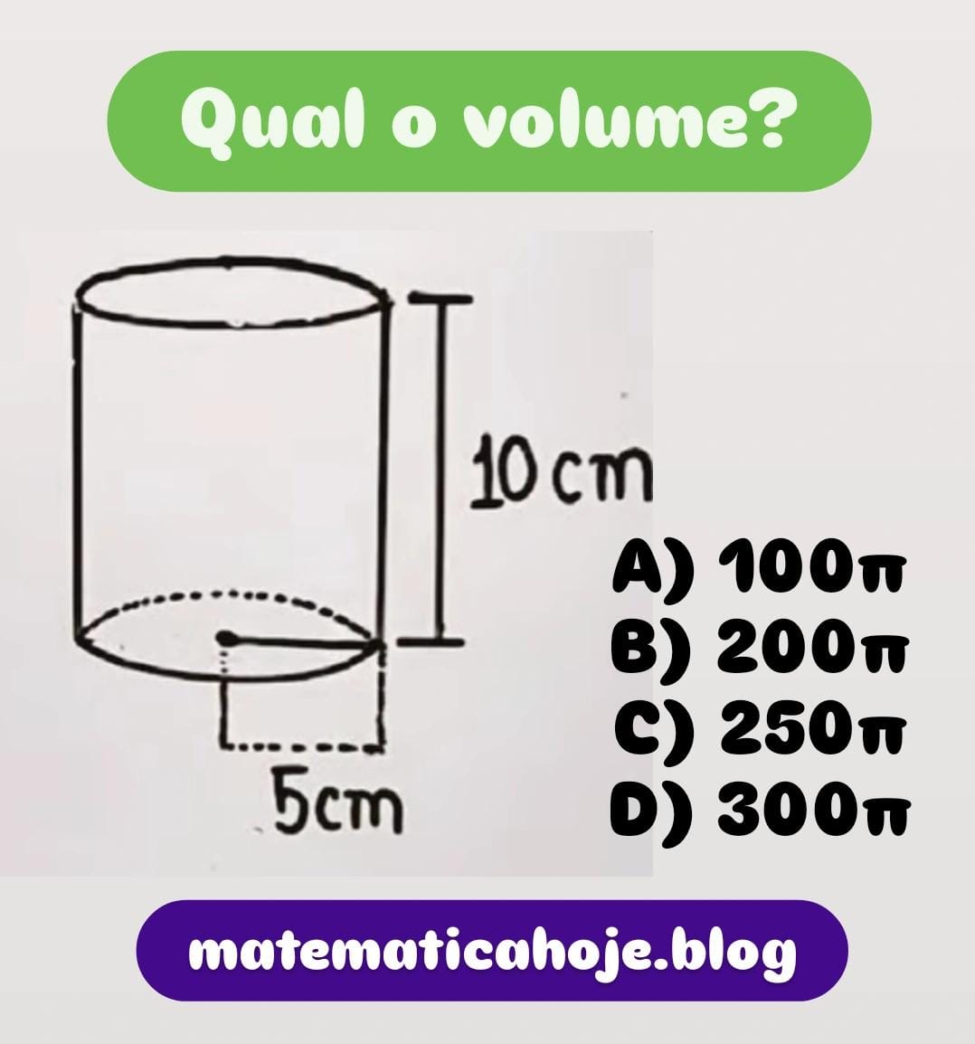 Qual é a fórmula para calcular o volume? Quais são as fórmulas do cilindro? Qual é o volume de um cilindro de raio 11 cm e altura 10 cm?