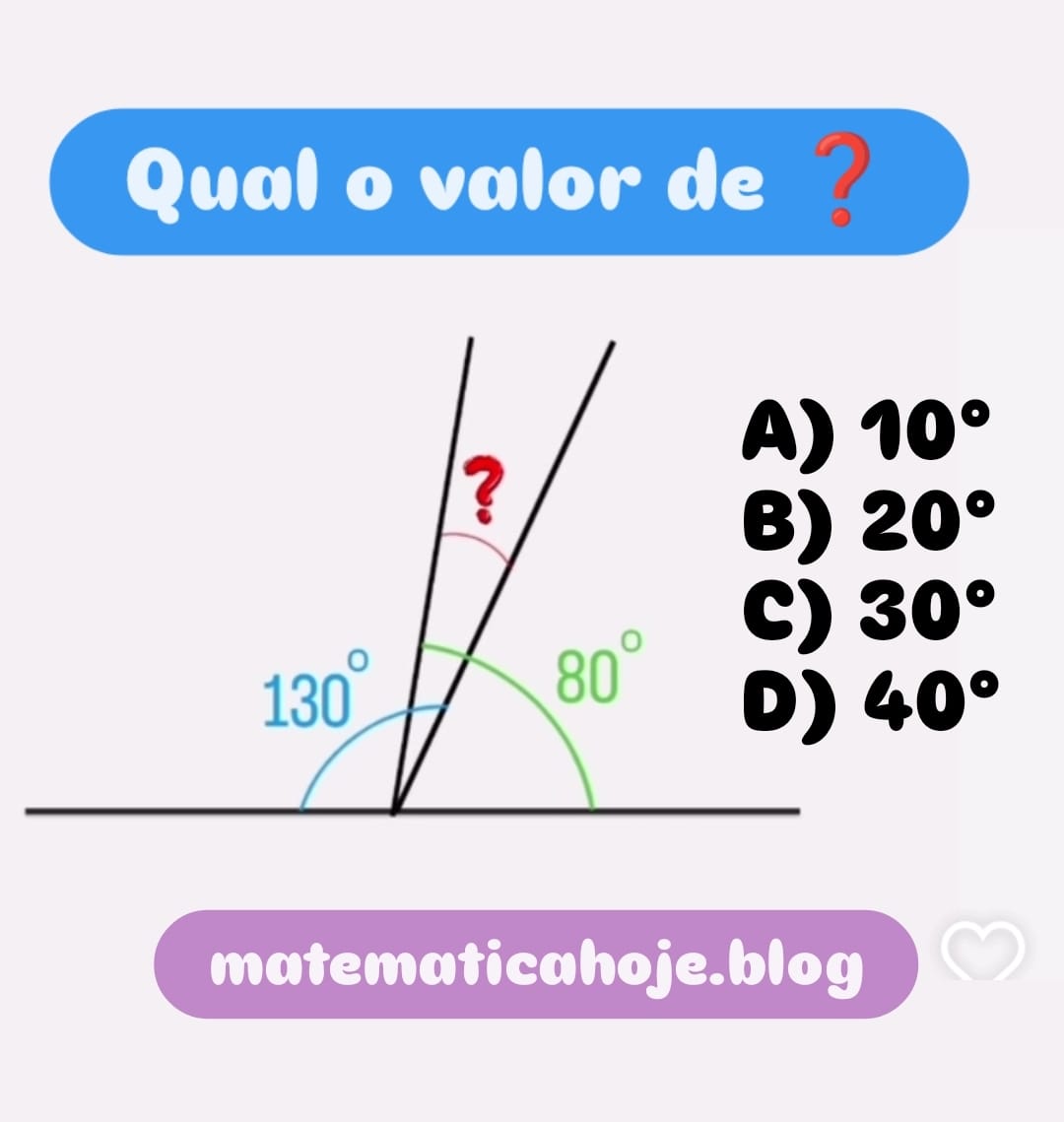 Como determinar um ângulo desconhecido? Como descobrir os ângulos de uma figura? Qual a medida do ângulo desconhecido no triângulo? O que determina o ângulo?