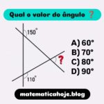 Para determinar o valor de um ângulo interno de um triângulo, pode-se utilizar a propriedade de que a soma dos três ângulos internos de qualquer triângulo é igual a 180°: