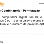 Em um computador digital, um bit é um dos algarismos 0 ou 1 e uma palavra é uma sucessão de bits. Qual é o número de palavras distintas de 32 bits?