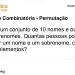 Temos um conjunto de 10 nomes e outro de 20 sobrenomes. Quantas pessoas podem receber um nome e um sobrenome, com esses elementos?