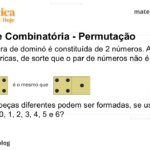 Cada pedra de dominó é constituída de 2 números. As peças são simétricas, de sorte que o par de números não é ordenado. Exemplo: Quantas peças diferentes podem ser formadas, se usarmos os números 0, 1, 2, 3, 4, 5 e 6?