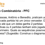 Duas pessoas, Antônio e Benedito, praticam um jogo no qual em cada partida há um único vencedor. O jogo é praticado até que um deles ganhe 2 partidas consecutivas ou 4 partidas tenham sido jogadas, o que ocorrer primeiro. Quais as sequências possíveis de ganhadores? (Sugestão: Construa o diagrama de árvore.)
