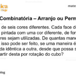 Dispomos de seis cores diferentes. Cada face de um cubo será pintada com uma cor diferente, de forma que as seis cores sejam utilizadas. De quantas maneiras diferentes isso pode ser feito, se uma maneira é considerada idêntica a outra, desde que possa ser obtida a partir desta por rotação do cubo?
