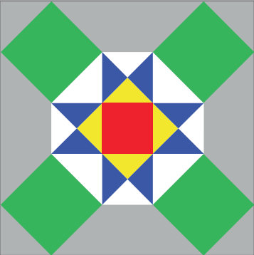 Figura colorida com quadrados e triângulos - OBMEP 2024 Questão 3