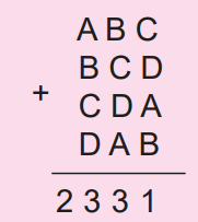 Soma com letras formando 2331