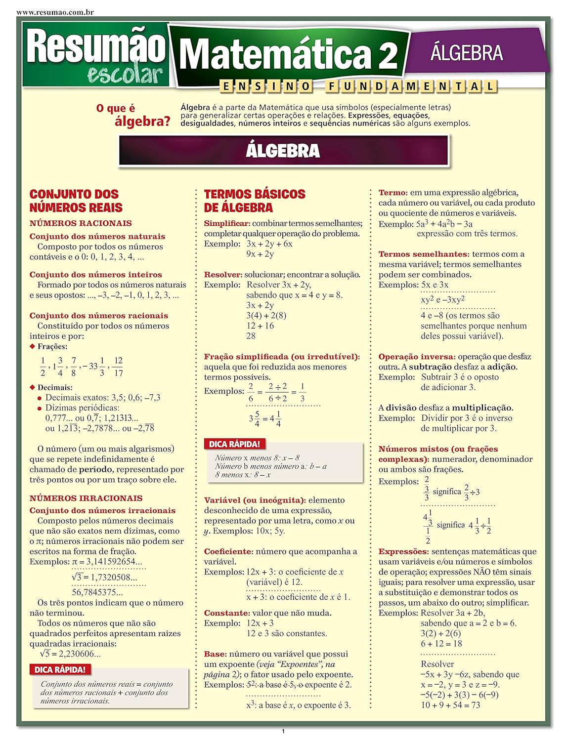 Exemplo do conteúdo interno de Matemática 2 – Álgebra