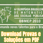 OBMEP 2010: Download Provas e Soluções em PDF
