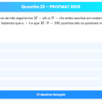 Questão 20 – PROFMAT 2025