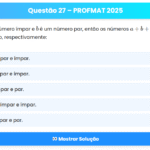 Questão 27 – PROFMAT 2025