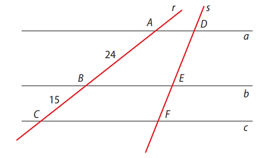 Figura do exercício 5 – Retas paralelas com dados incompletos