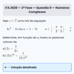 Matemática ITA 2020: Questão 6 — 2ª Fase