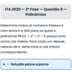 Matemática ITA 2020: Questão 9 — 2ª Fase