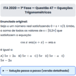 Matemática ITA 2020: Questão 47 — 1ª Fase