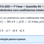 Matemática ITA 2021: Questão 55 — 1ª Fase