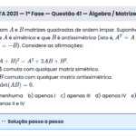 Matemática ITA 2021: Questão 41 — 1ª Fase