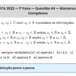 Matemática ITA 2022: Questão 44 — 1ª Fase