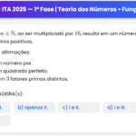 Matemática ITA 2025: Questão 12 — 1ª Fase